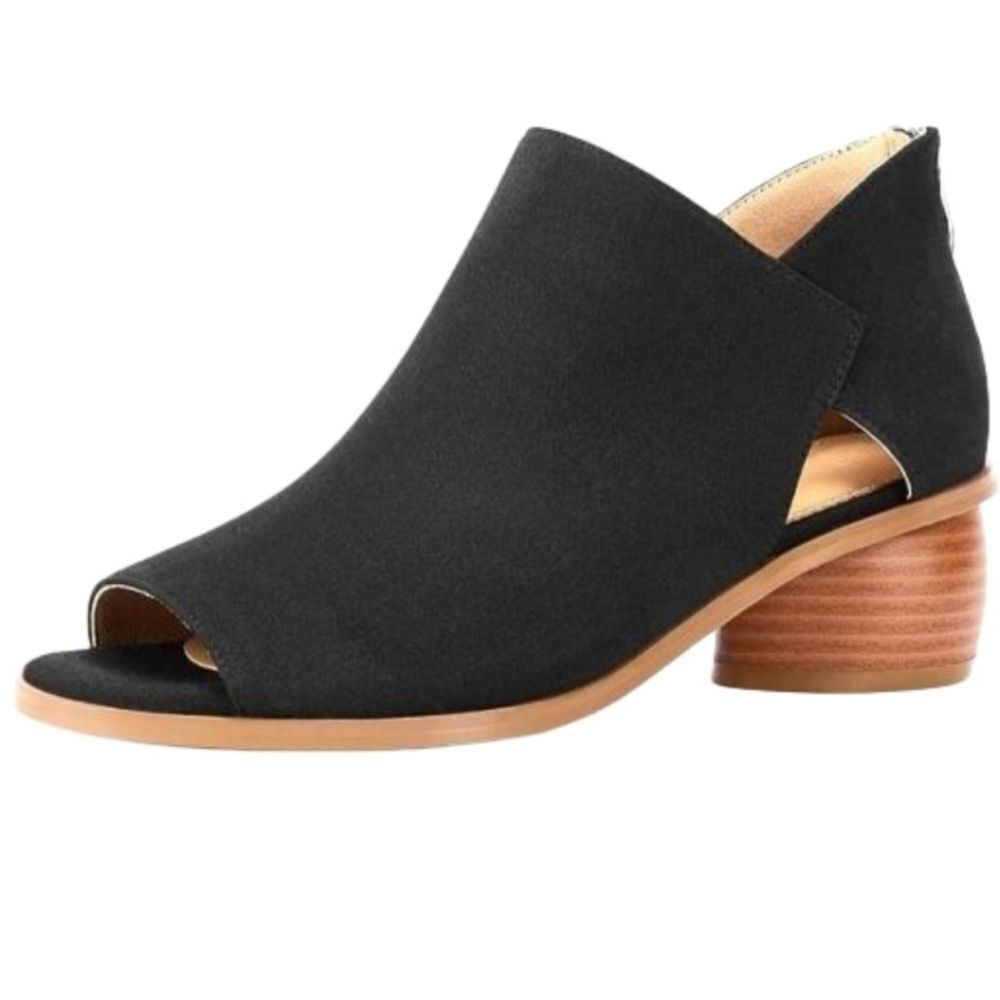 V shaped cut out open toe bootie sz 8.5